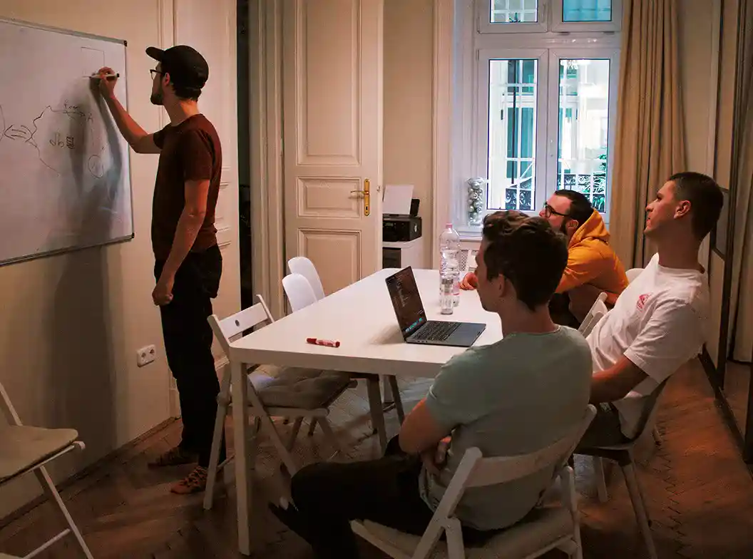 Scriptide team working, playing sports, travelling together.